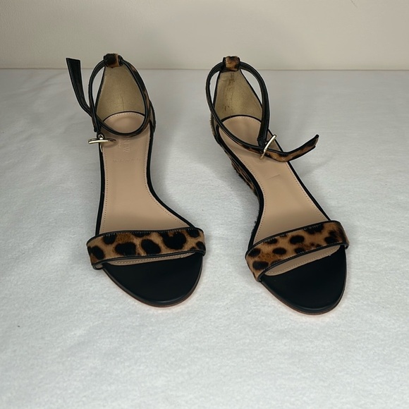 J. Crew Elegant Brown and Black Heels with Ankle Strap - Picture 1 of 6